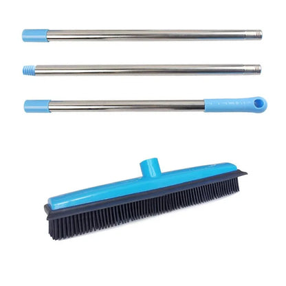 Rubber Broom & Pet Hair Remover with Telescopic Handle